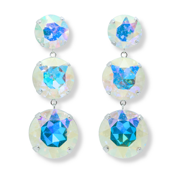 Triple Crystal Drop Earrings