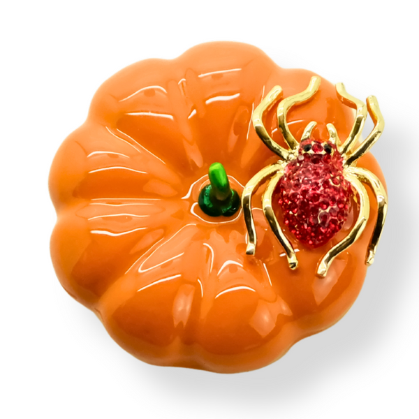 Spider Pumpkin Brooch