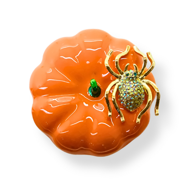 Spider Pumpkin Brooch