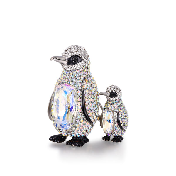Winter Penguins Brooch