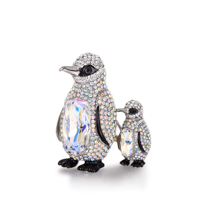 Winter Penguins Brooch