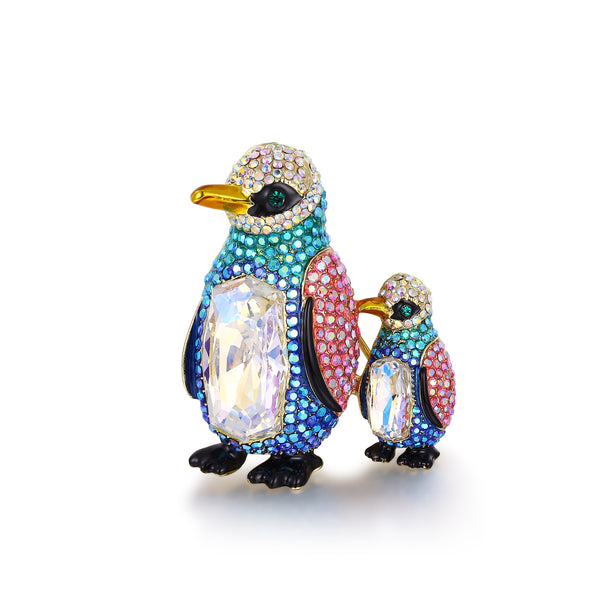 Winter Penguins Brooch