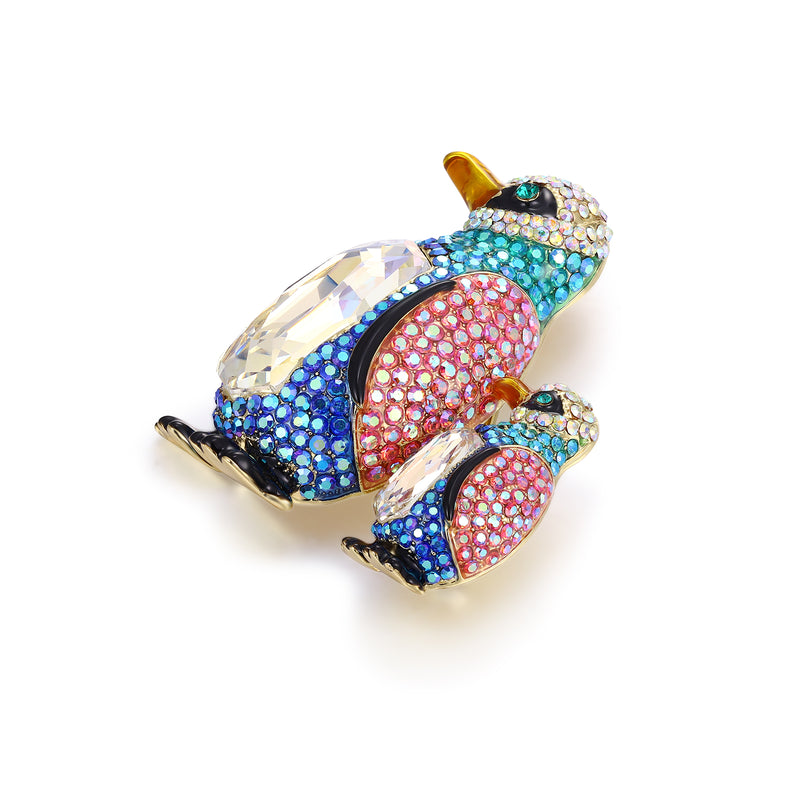 Winter Penguins Brooch