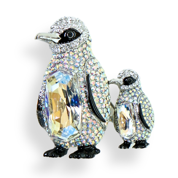 Winter Penguins Brooch