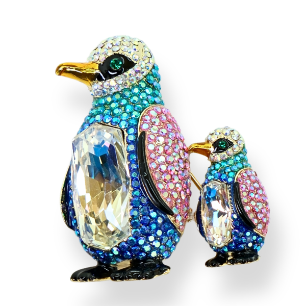 Winter Penguins Brooch