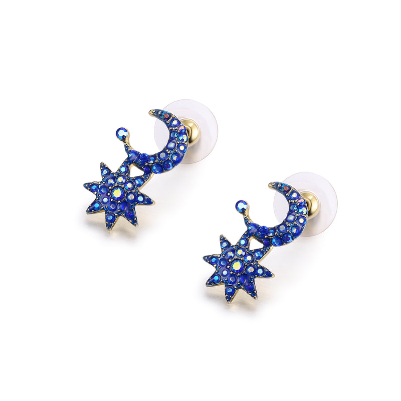 Moon and Star Earrings