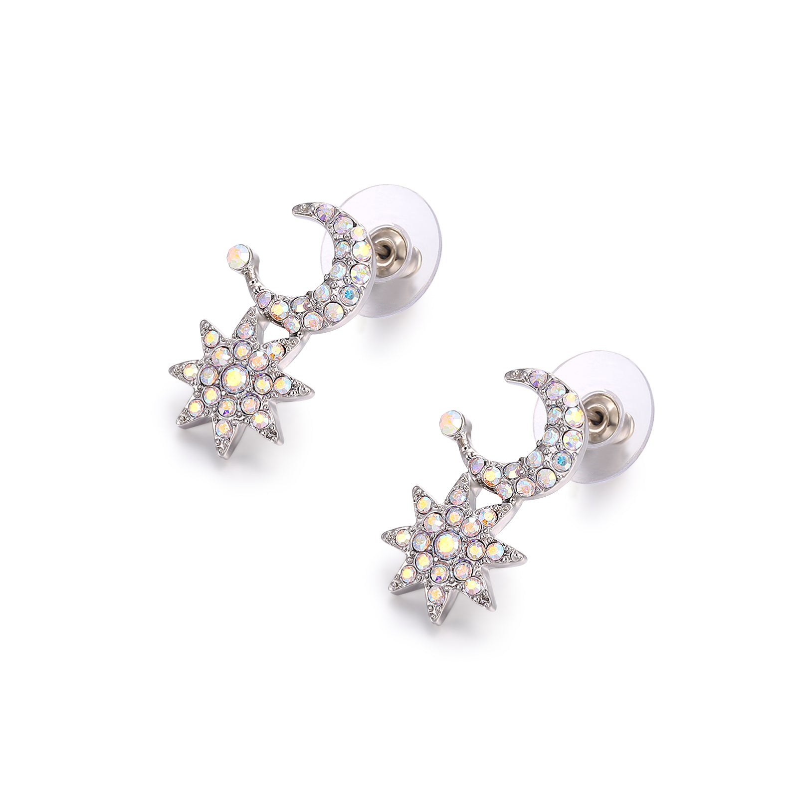 Glow in the Dark Moon and Star Drop Stud Earrings - Green Grove Designs