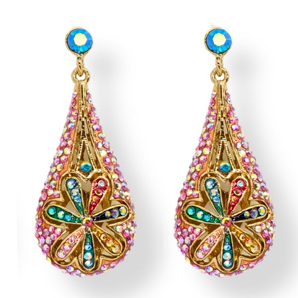 Teardrop Tropical Flower Earrings