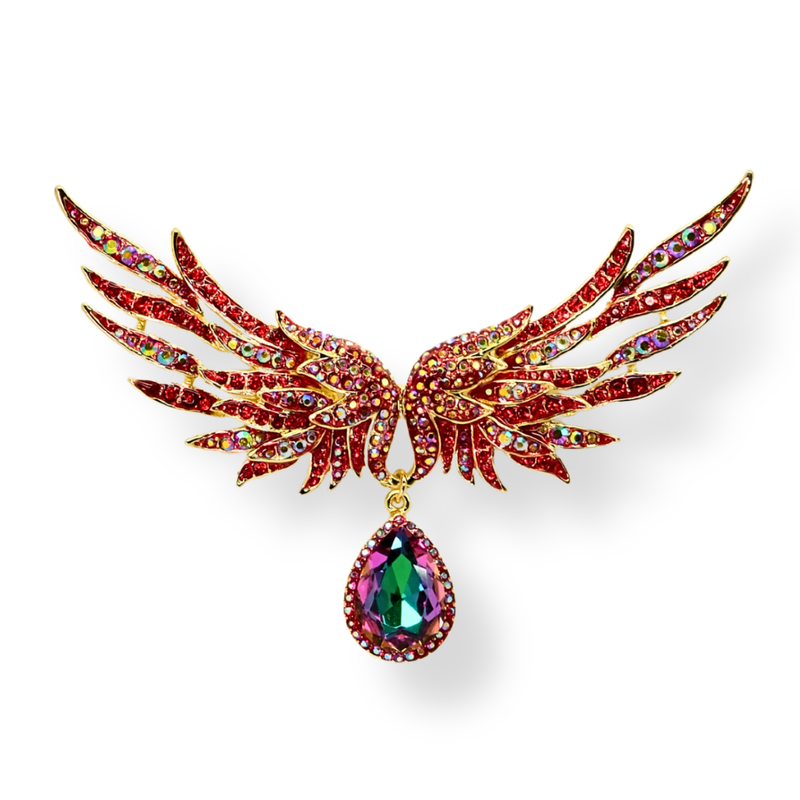 Flaming Wings Brooch