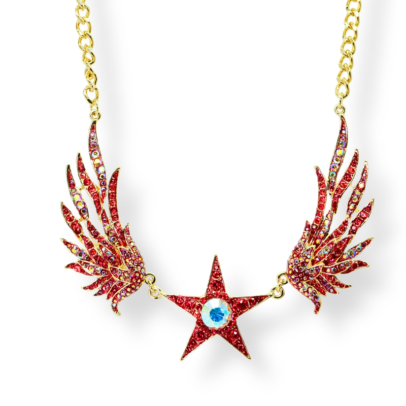 Flaming Wings and Star Necklace