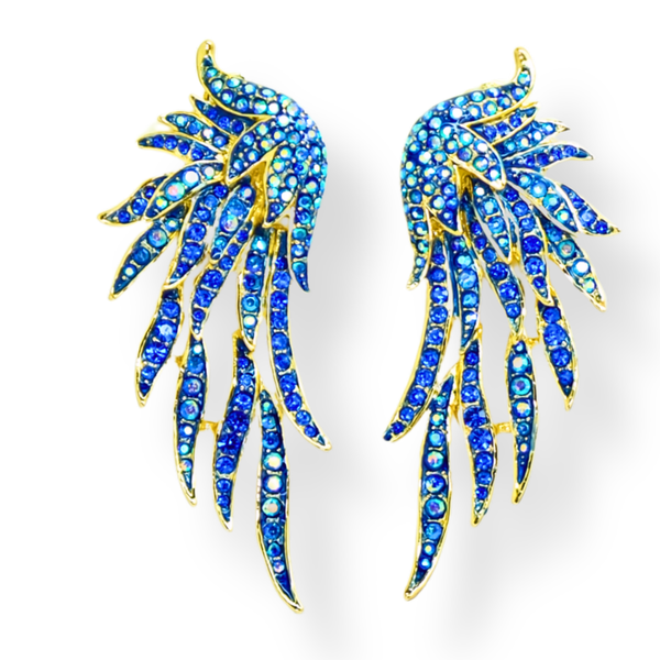 Flaming Wing Clip On Earrings