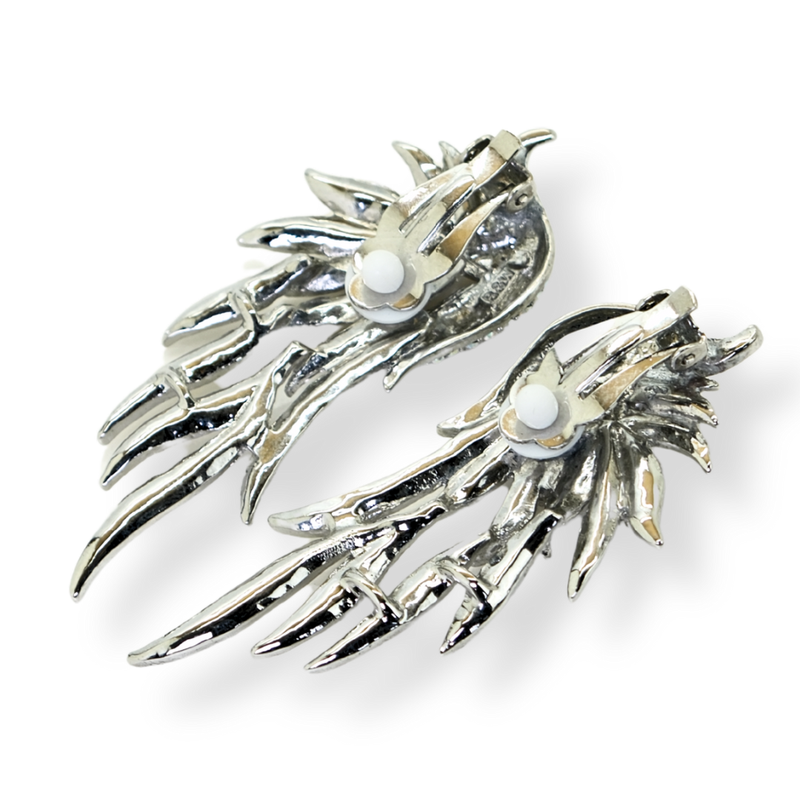 Flaming Wing Clip On Earrings