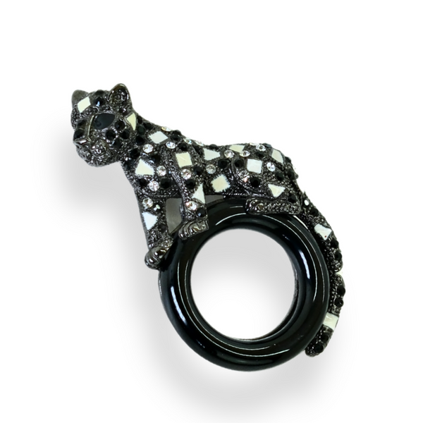 Perching Leopard Brooch