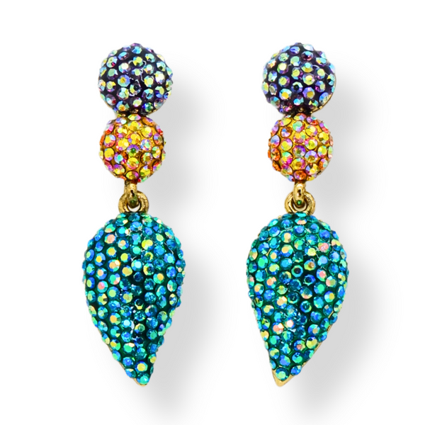 Pointed Triple Drop Earrings