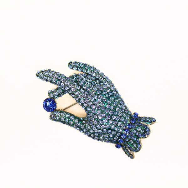 Crystal Hand Brooch