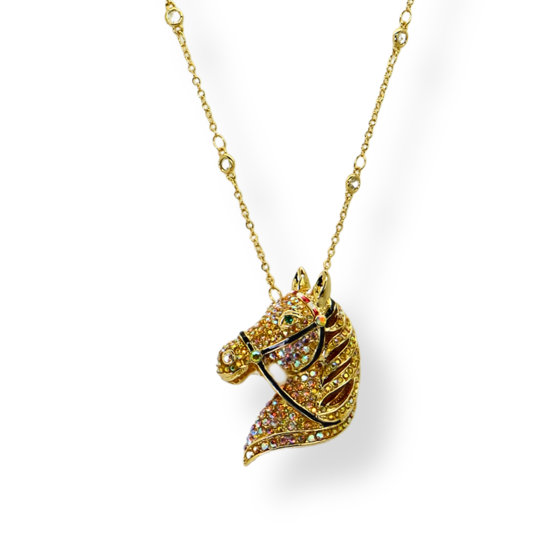 Horse Head Pendant | Crystal Necklace | Butler & Wilson