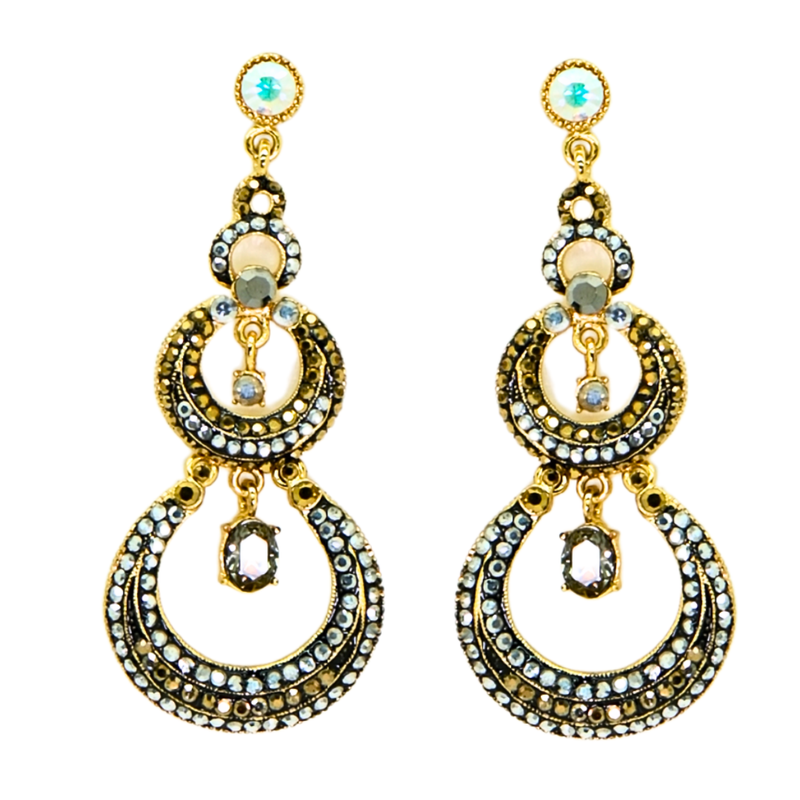 Elaborate Triple Drop Earrings