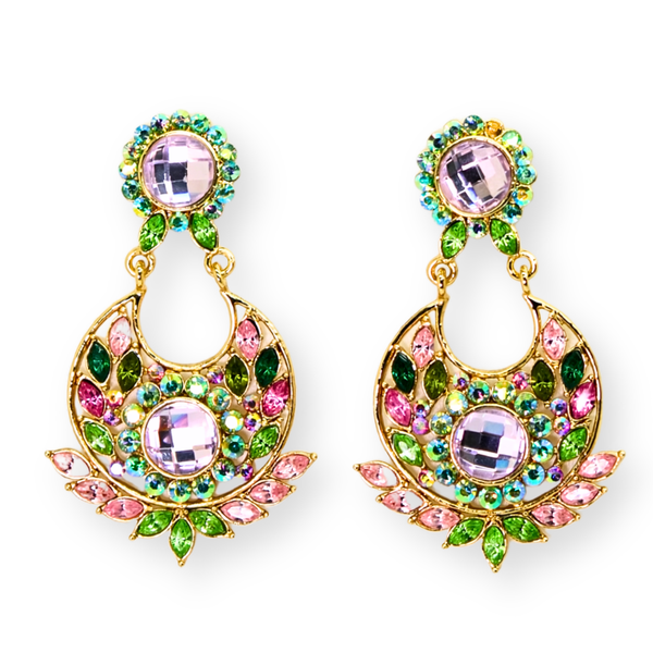 Multi Crystal Drop Earrings