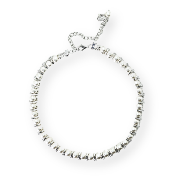 Crystal and Faux Pearl Choker