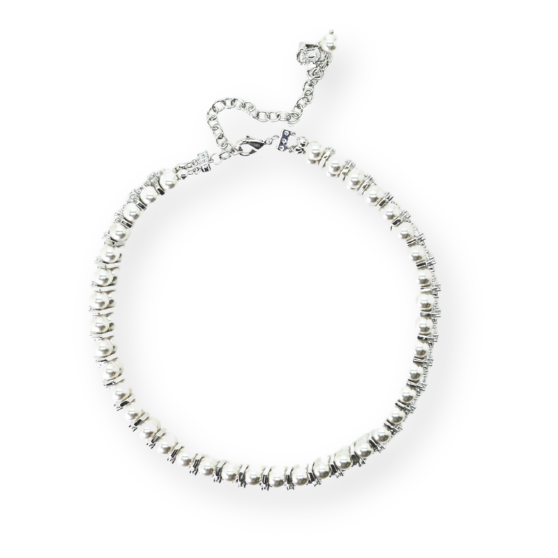 Crystal and Faux Pearl Choker