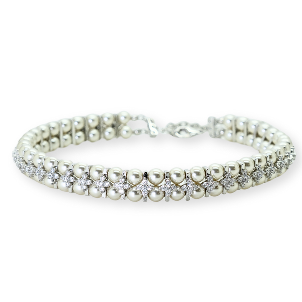 Crystal and Faux Pearl Choker