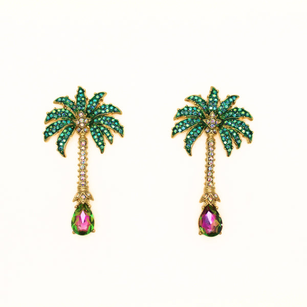 Teardrop Palm Tree Earrings