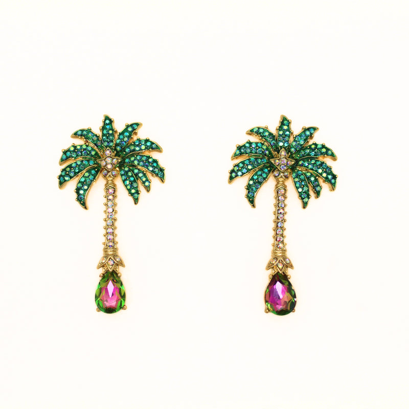 Teardrop Palm Tree Earrings