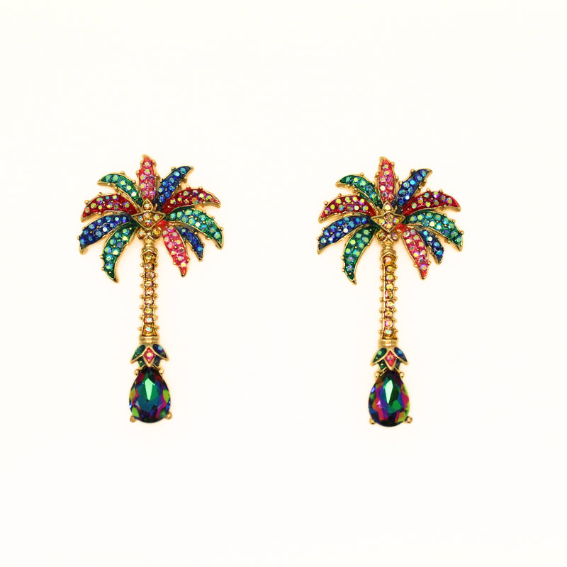 Teardrop Palm Tree Earrings