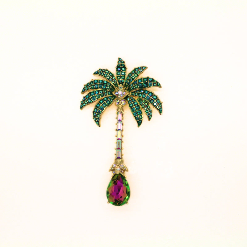 Teardrop Palm Tree Brooch