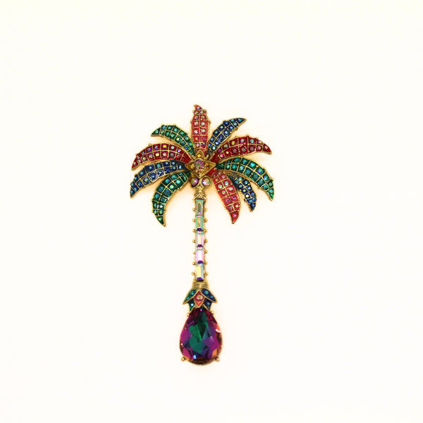Teardrop Palm Tree Brooch