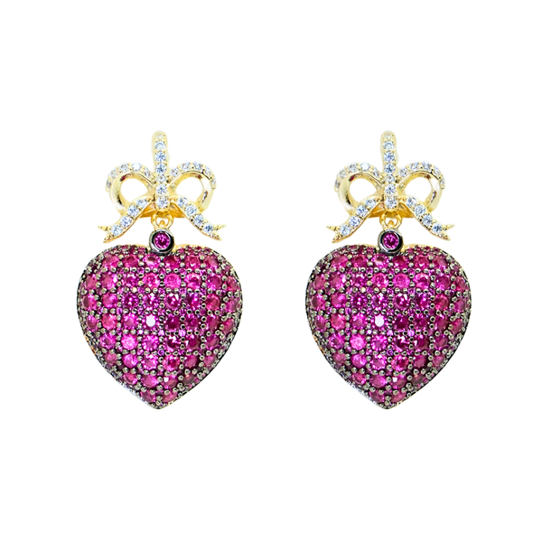 Heart and Bow Earrings