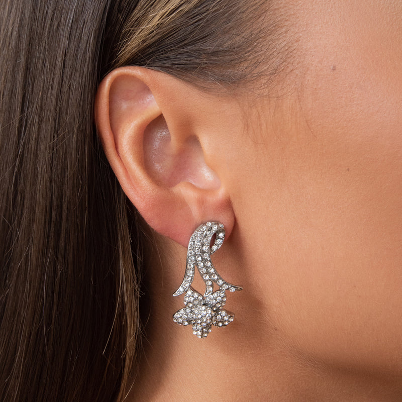 Crystal Floral Drop Earrings