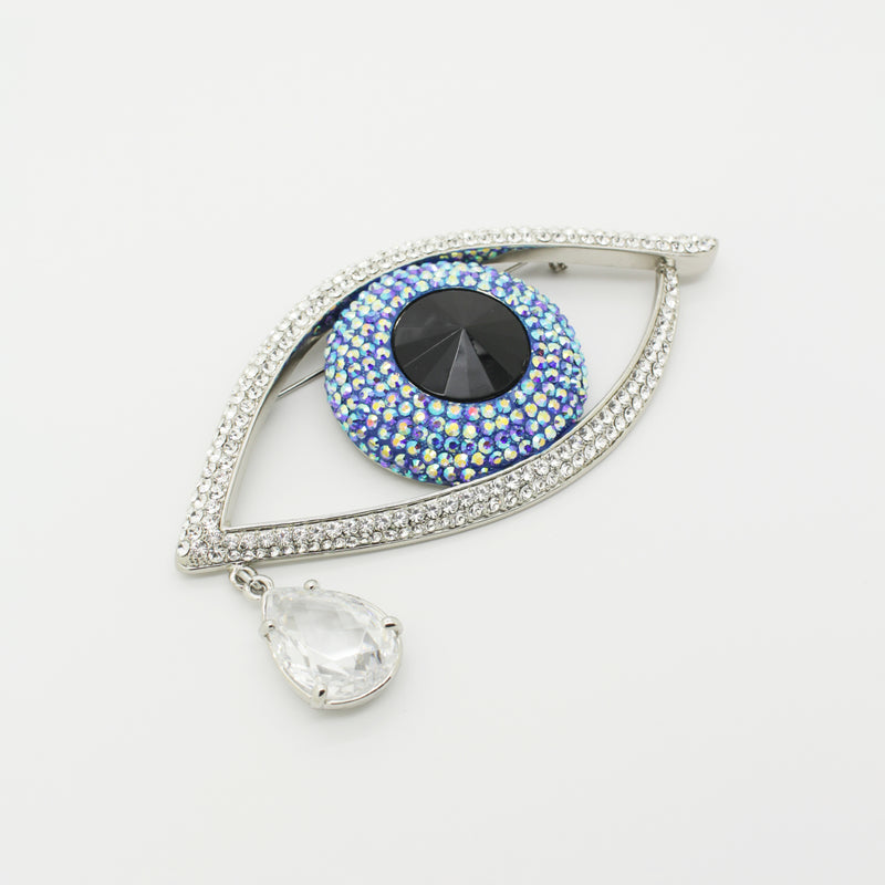 Large Crystal Eye with Tear Drop Brooch