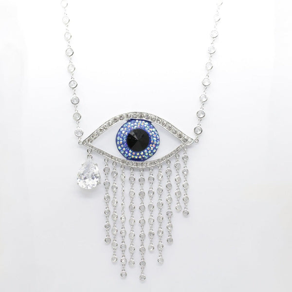 Large Crystal Shower Eye Necklace