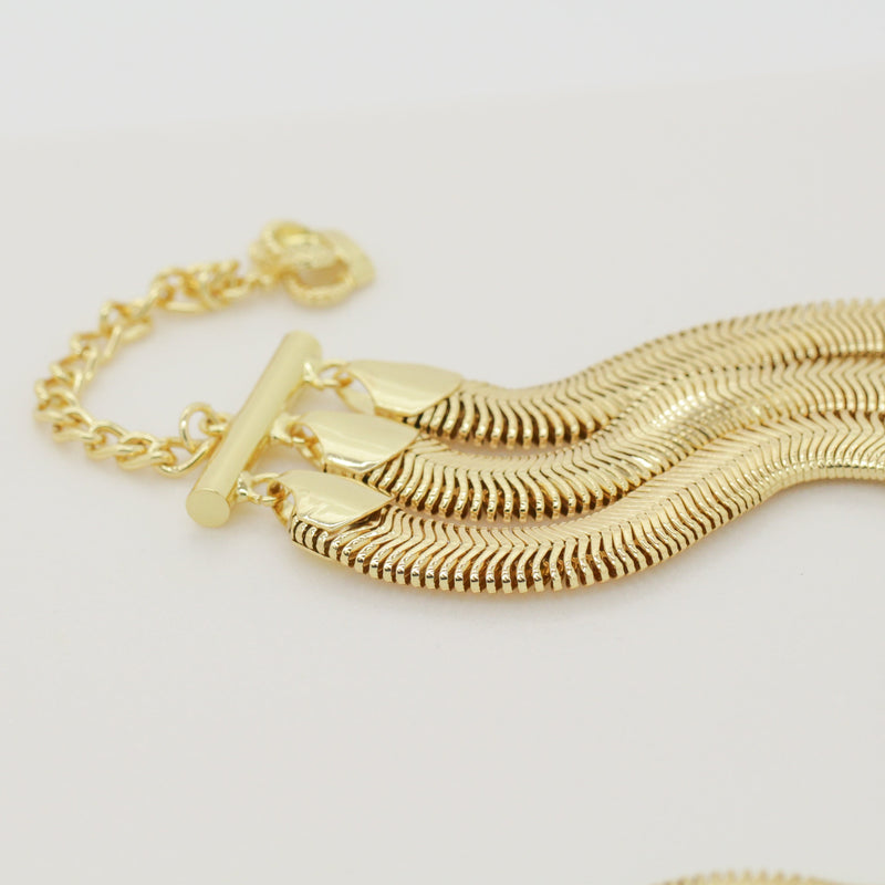 Triple Snake Chain Necklace