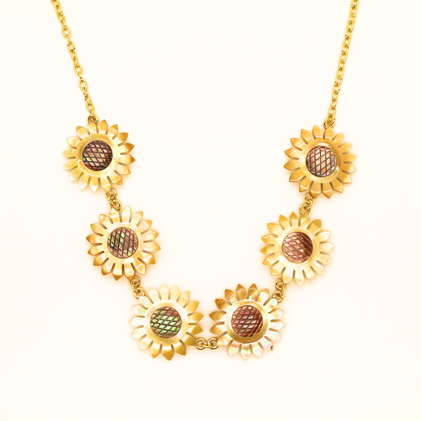 Shell Sunflowers Necklace