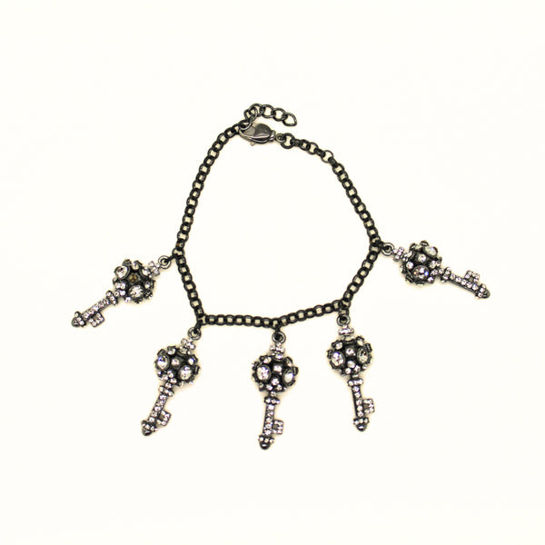 Crystal Key Charm Bracelet
