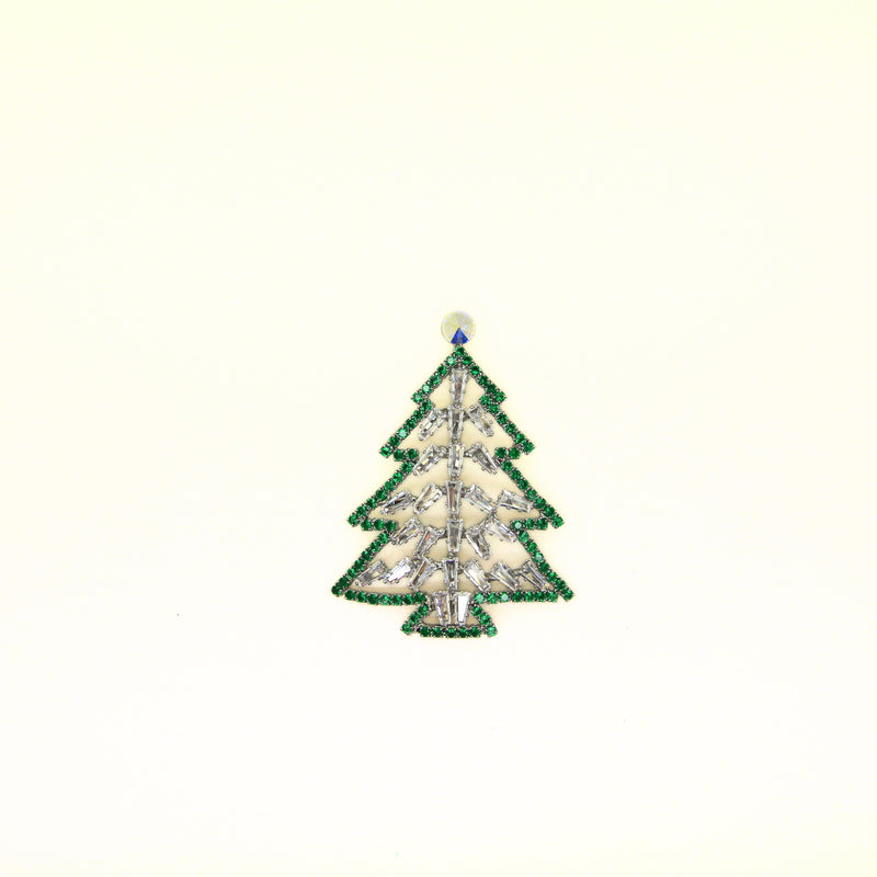 Baguette Crystal Christmas Tree Brooch