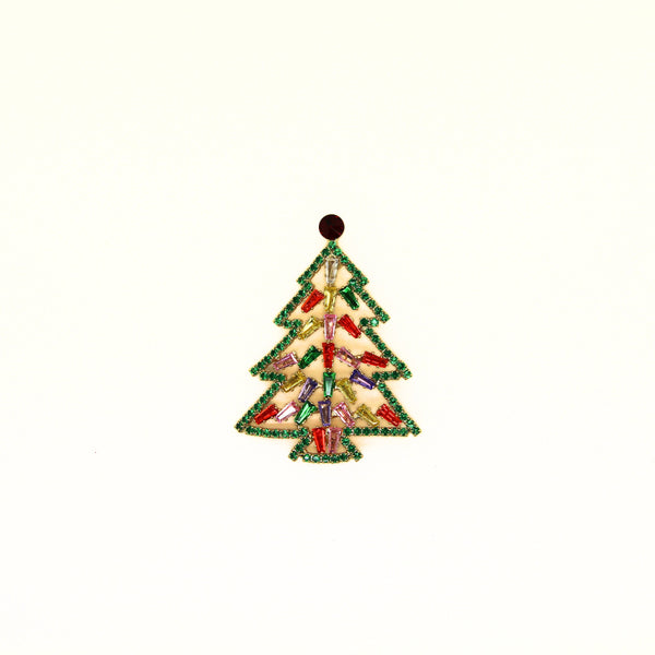 Baguette Crystal Christmas Tree Brooch