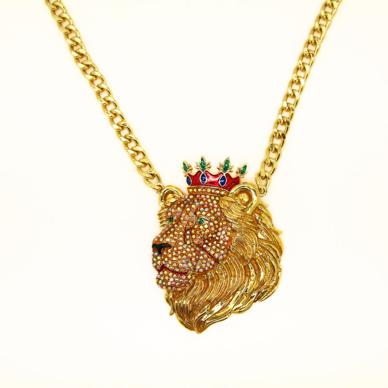 Chunky Chain Proud Lion Necklace