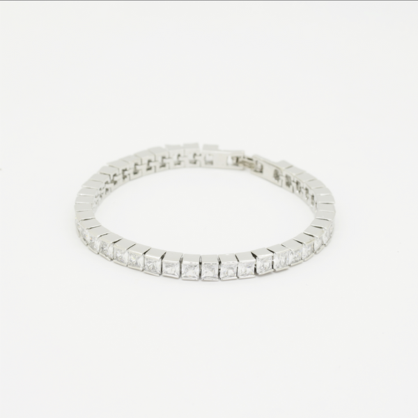 Cube Crystal Tennis Bracelet