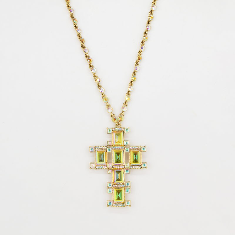 Pendant Art Deco Style Cross Chain Necklace Butler Wilson