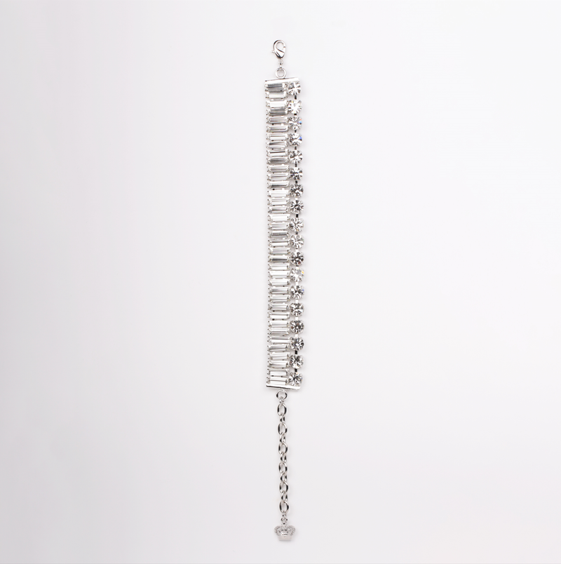 Single Row Baguette Crystal Bracelet