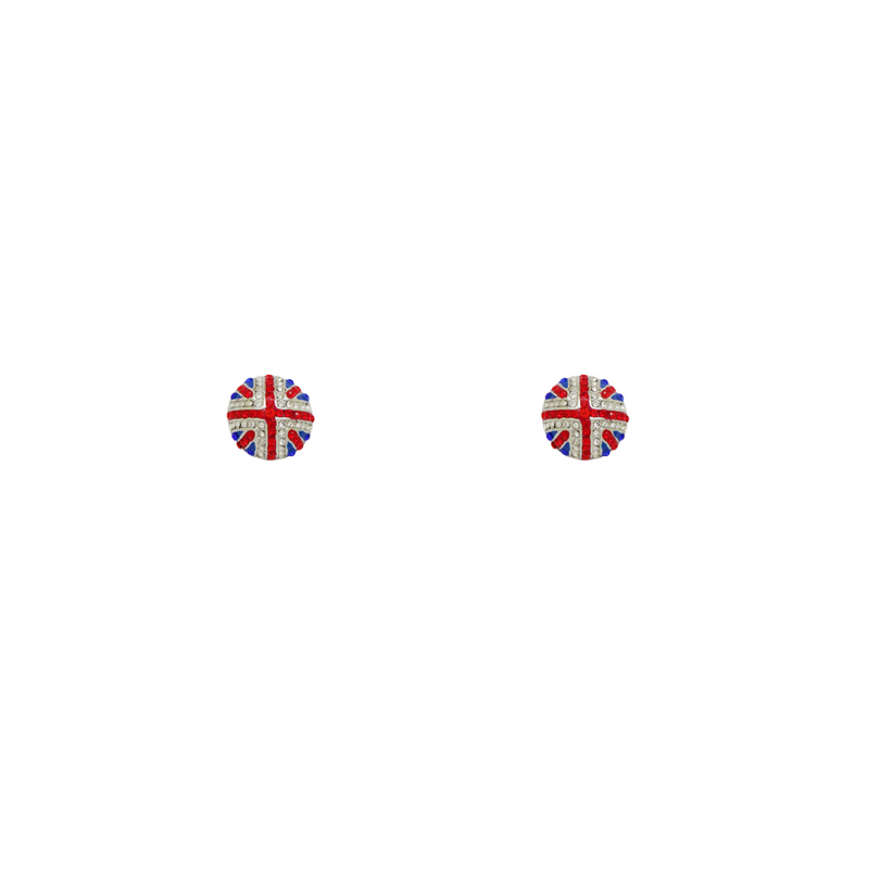 Crystal Union Jack Stud Earrings