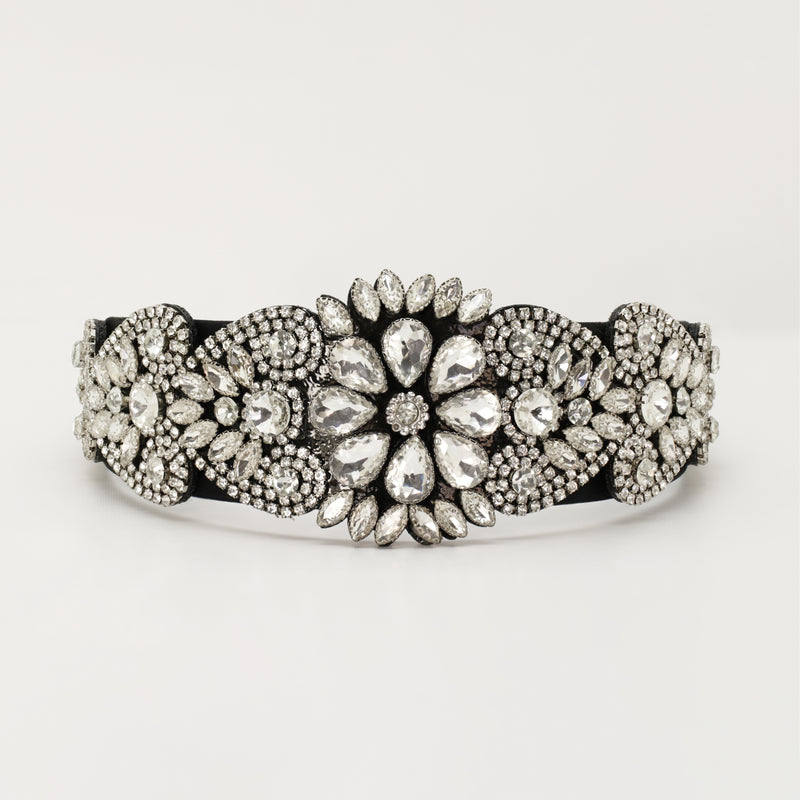 Elaborate Cluster Crystal Headband