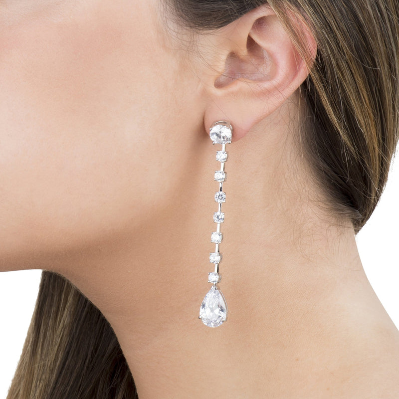 Long Crystal Drop Earrings