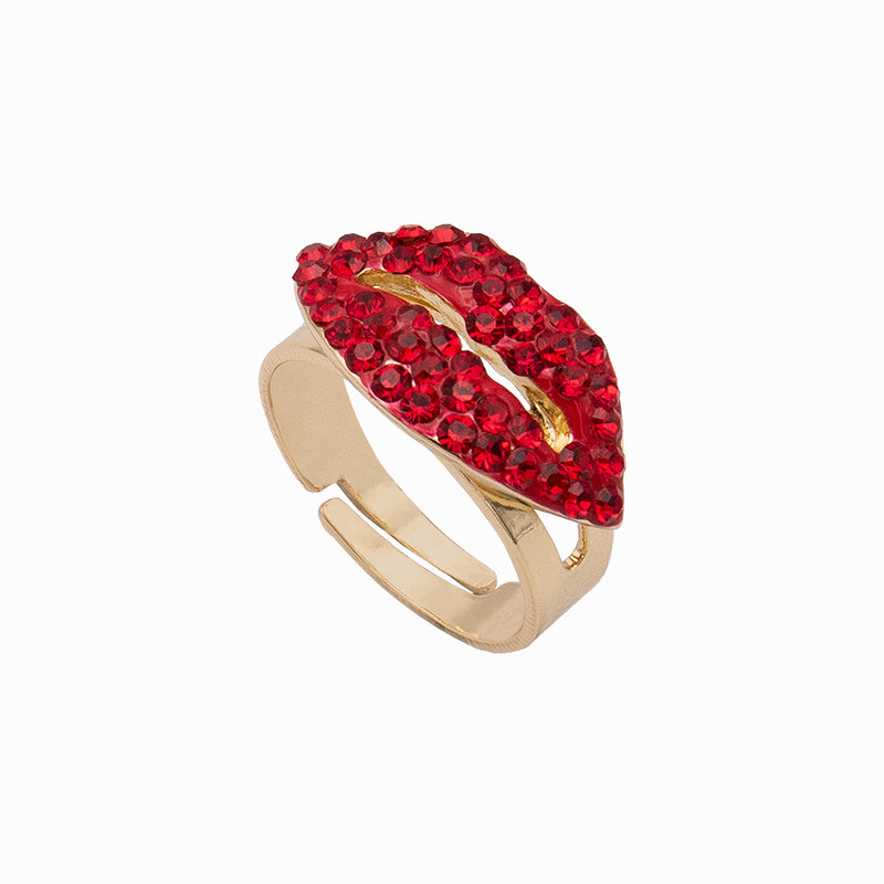 Crystal Lips Ring