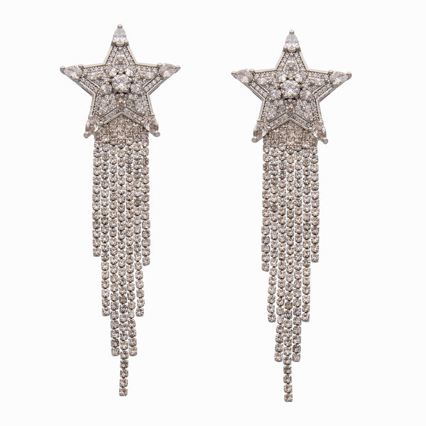Crystal Star with Shower Drop Earrings