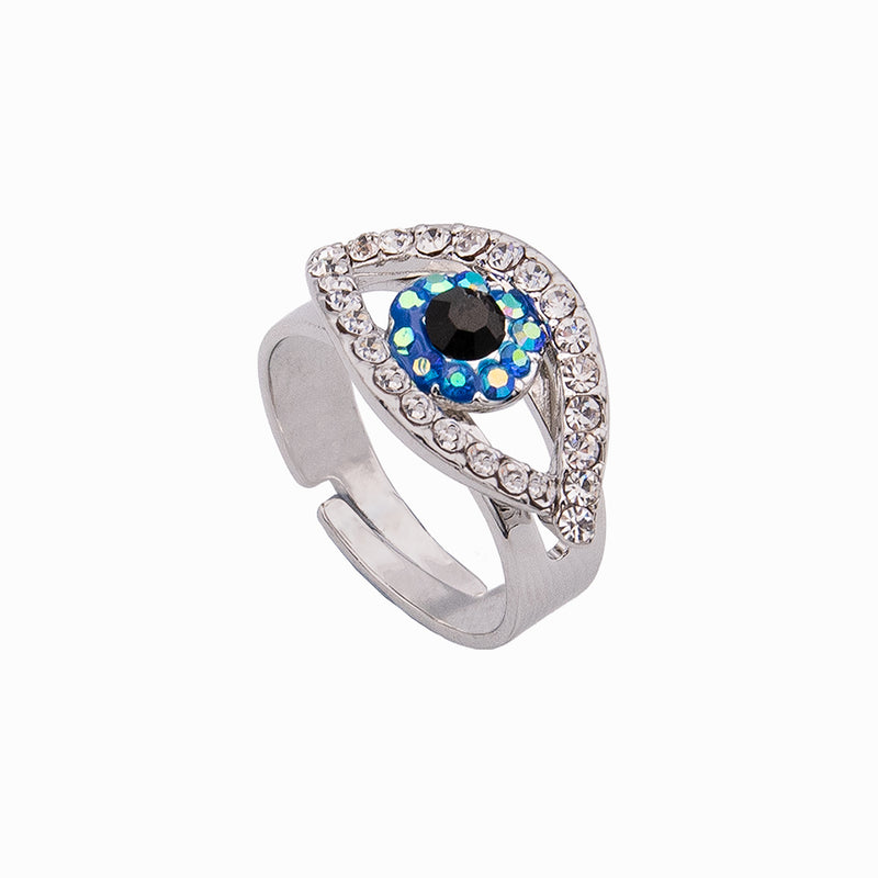 Adjustable Crystal Eye Ring