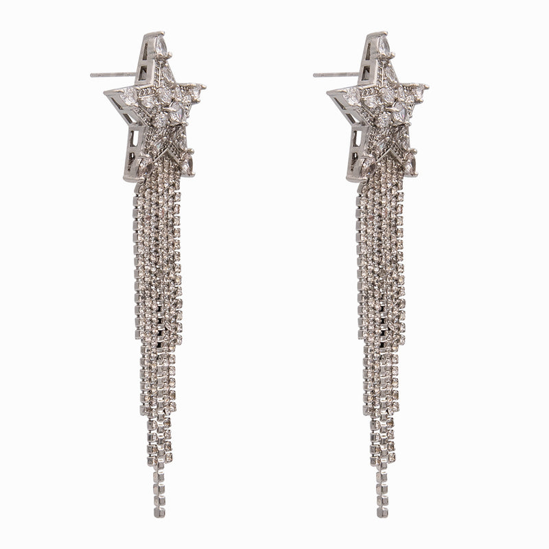 Crystal Star with Shower Drop Earrings